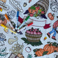 The Coloring Table - Thanksgiving And Fall Fun Design - Rectangle Tablecloth - Fabric Coloring Tablecloth - Colorable Designs -