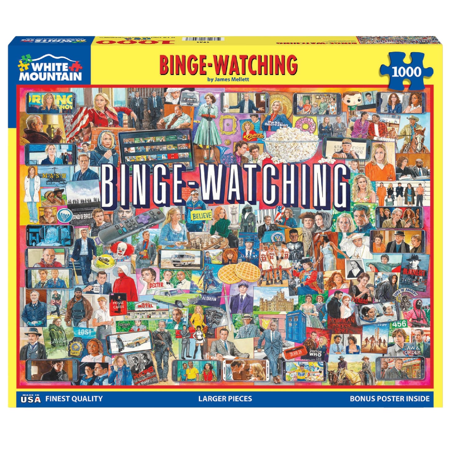 White Mountain Puzzles - Binge Watching - 1000 Piece Jigsaw Puzzle For Adults - Fun Family Activity - 24''X30''