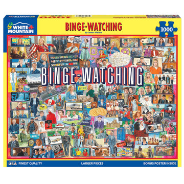 White Mountain Puzzles - Binge Watching - 1000 Piece Jigsaw Puzzle For Adults - Fun Family Activity - 24''X30''