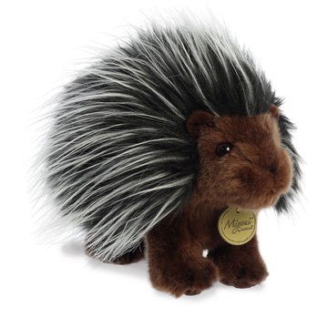 Aurora® Realistic Miyoni® Porcupine Stuffed Animal - Lifelike Detail - Cherished Companionship - Black 10 Inches