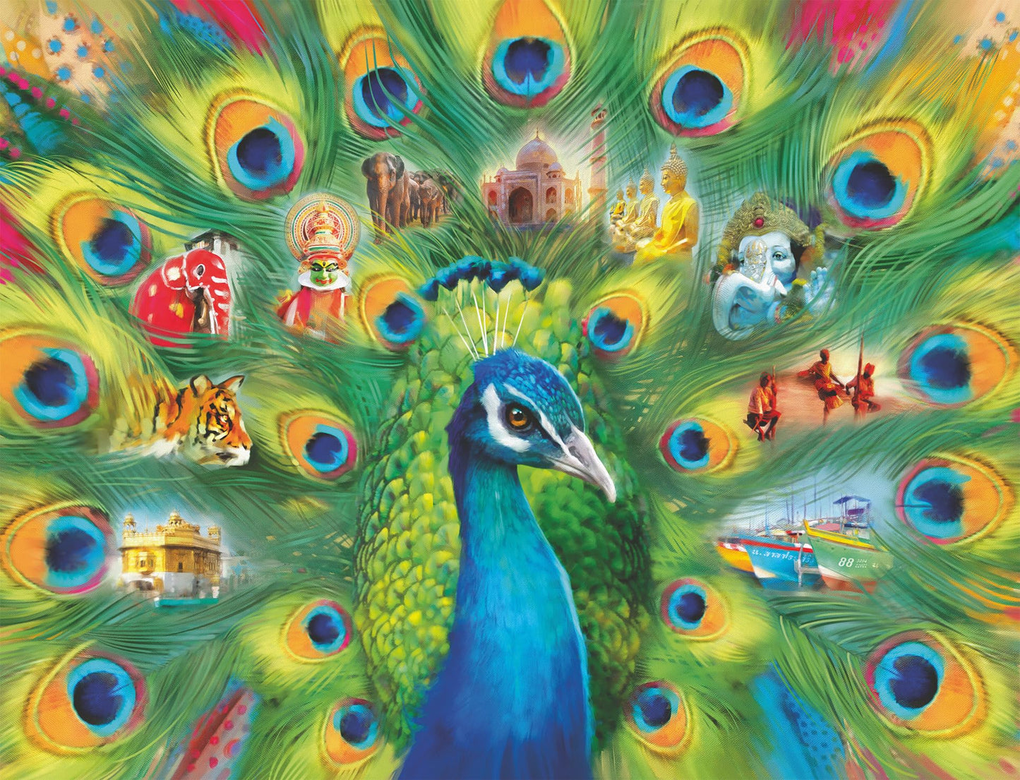 Ravensburger Land Of The Peacock 2000 Piece Jigsaw Puzzle For Adults - 16567 - Every Piece Is Unique, Softclick Technology Means Pieces Fit Together Perfectly