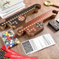 Wooden Board Games Set with 8 Wood Boards 40 Colorful Marbles Pegs 3 Boxes Playing Card 8 Game Instructions Game Wooden Board for mature-themeds Kids Family  4-8 Players (Retro Colors)