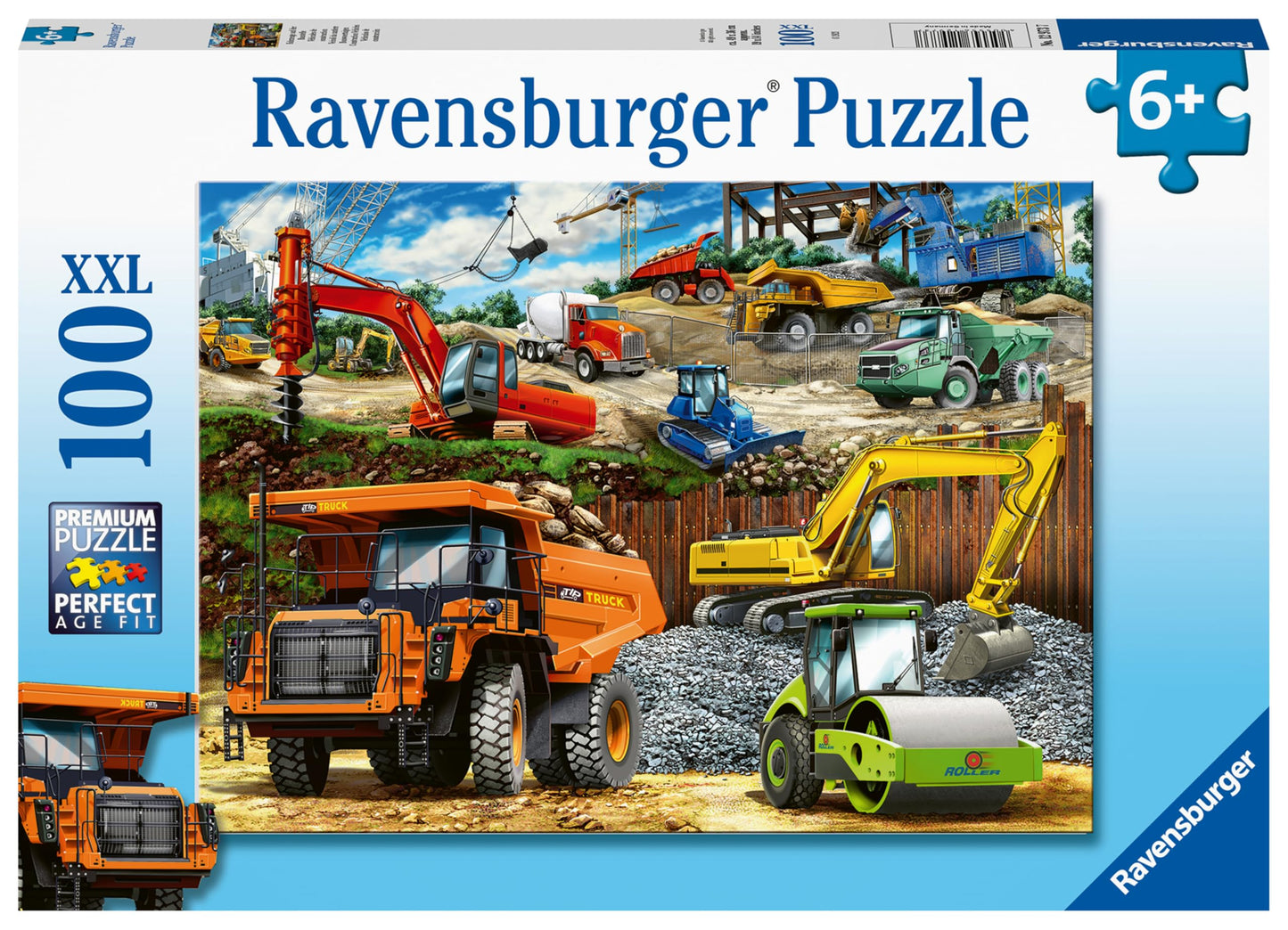 Ravensburger Construction Vehicles 100-Piece Jigsaw Puzzle - Engaging & Educational Toy For Kids | Durable & Long-Lasting | Stimulates Creativity & Problem Solving | Fsc Certified