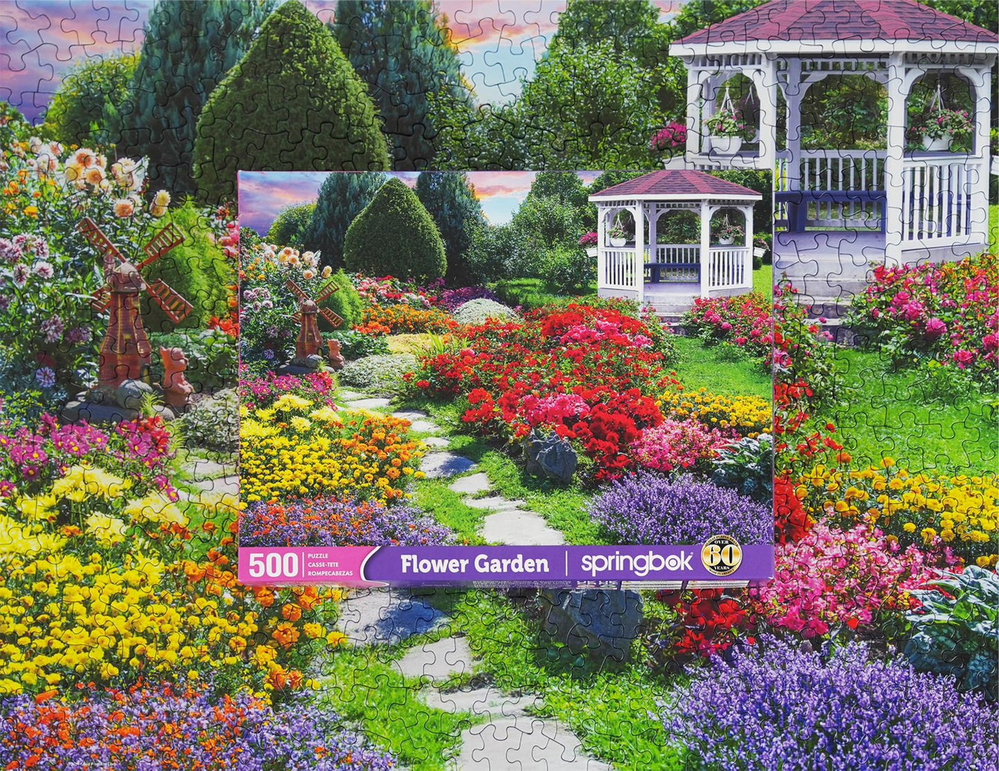 Springbok Flower Garden 500 Piece Puzzle For Adults - Featuring A Beautiful Garden In Bloom