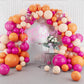 Orange Hot Pink Balloons Arch Garland Kit-148Pcs Orange Pink Balloon For Birthday Anniversary Baby Shower Engagement Wedding Ret