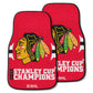 FANMATS 15190 Chicago Blackhawks 2013 NHL Stanley Cup Champions Front Carpet Car Mat Set - 2 Pieces