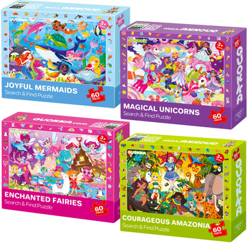 Quokka Puzzles For Kids Ages 4-6 - Set Of 4X60 Jigsaw Puzzles For Kids 6-8-10 Year Old - Unicorn Princess Toys For Children 5-7 Yo - Educational Children Toys - Puzzles Gifts For Girls