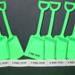 Small Toy Plastic Shovels Lime, 24 Pack, 7 Inches Tall, 24 I Dig You Stickers