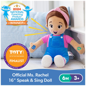 Ms. Rachel Official Speak & Sing Doll, 16    Tall Interactive Toy With 4 Songs & 16+ Phrases, Toddler Toys For Girls & Boys Ages