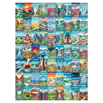 ALL4JIG National Park Paper Cuttings Style Fun Jigsaw Puzzles for Adults and Kids, 1000 Pieces, Christmas Secret Santa Gift, Whi