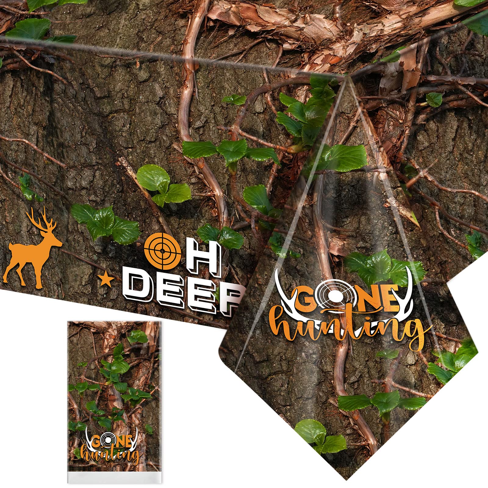 Containlol Hunting Tablecloths Camo Birthday Party Decorations Camo Table Covers Plastic Hunting Table Decorations For Hunting C