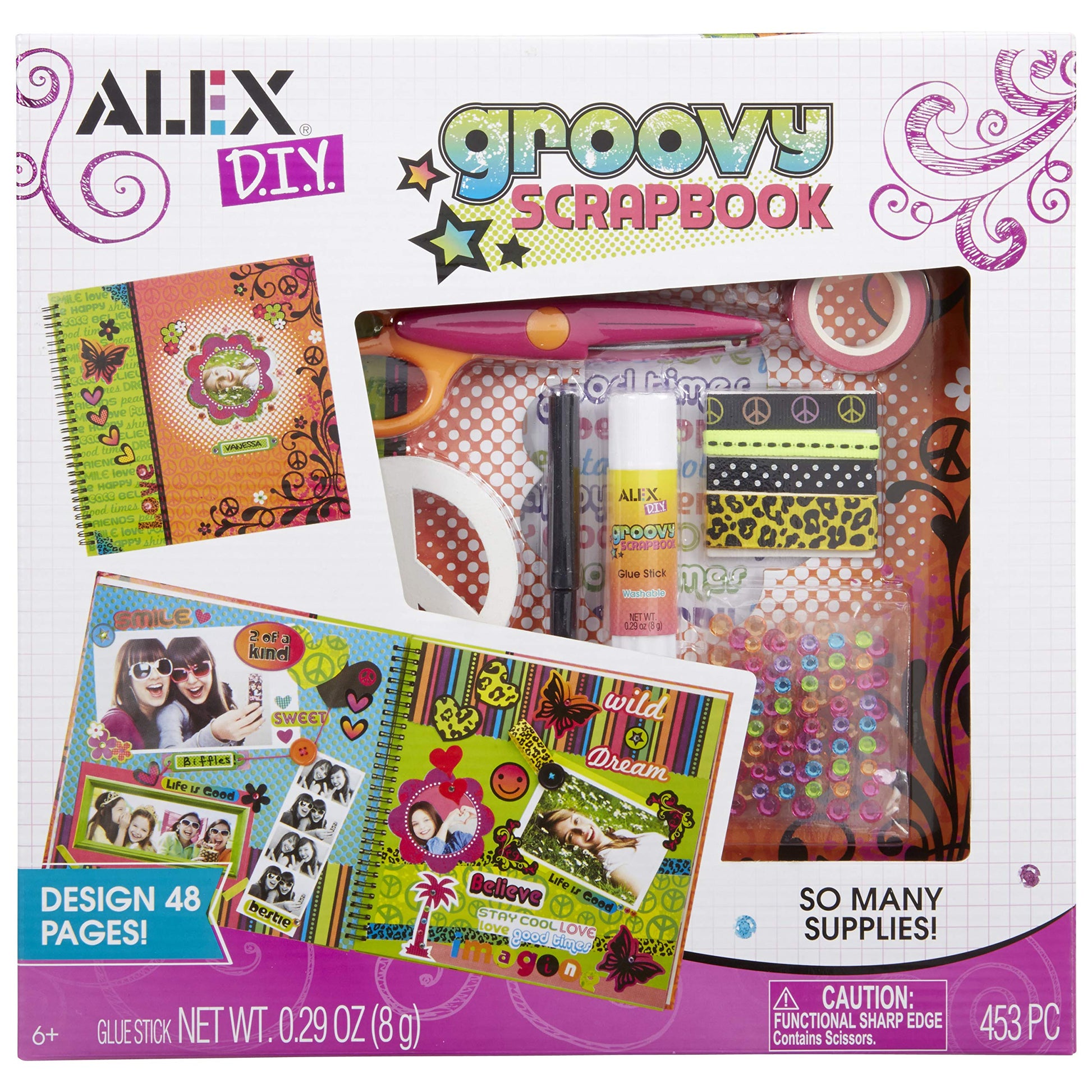 Alex Craft Groovy Scrapbook Kids Art and Craft Activity, Design 48 Pages, Allows Children to be Creative and Use their Imaginati