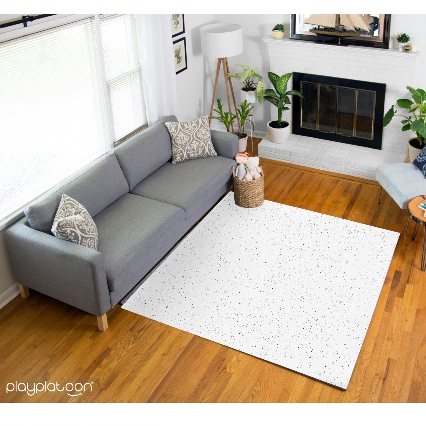 Play Platoon Non-Toxic Large Kids Play Mats For Floors, 9 Tile 72 X 72 Inch - Extra-Thick Interlocking Comfortable Cushioned 24