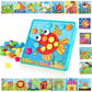 TINOTEEN Button Art Toy for Toddlers,Toddler Activities Crafts Color Matching Early Learning Educational Mosaic Pegboard 50 Butt