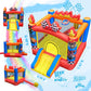 Culaluva Inflatable Bounce House: Bouncy Castle 2-in-1 with Slide for Kids Aged 3-6 - with 370W Blower & Storage Bag - Indoor Ou