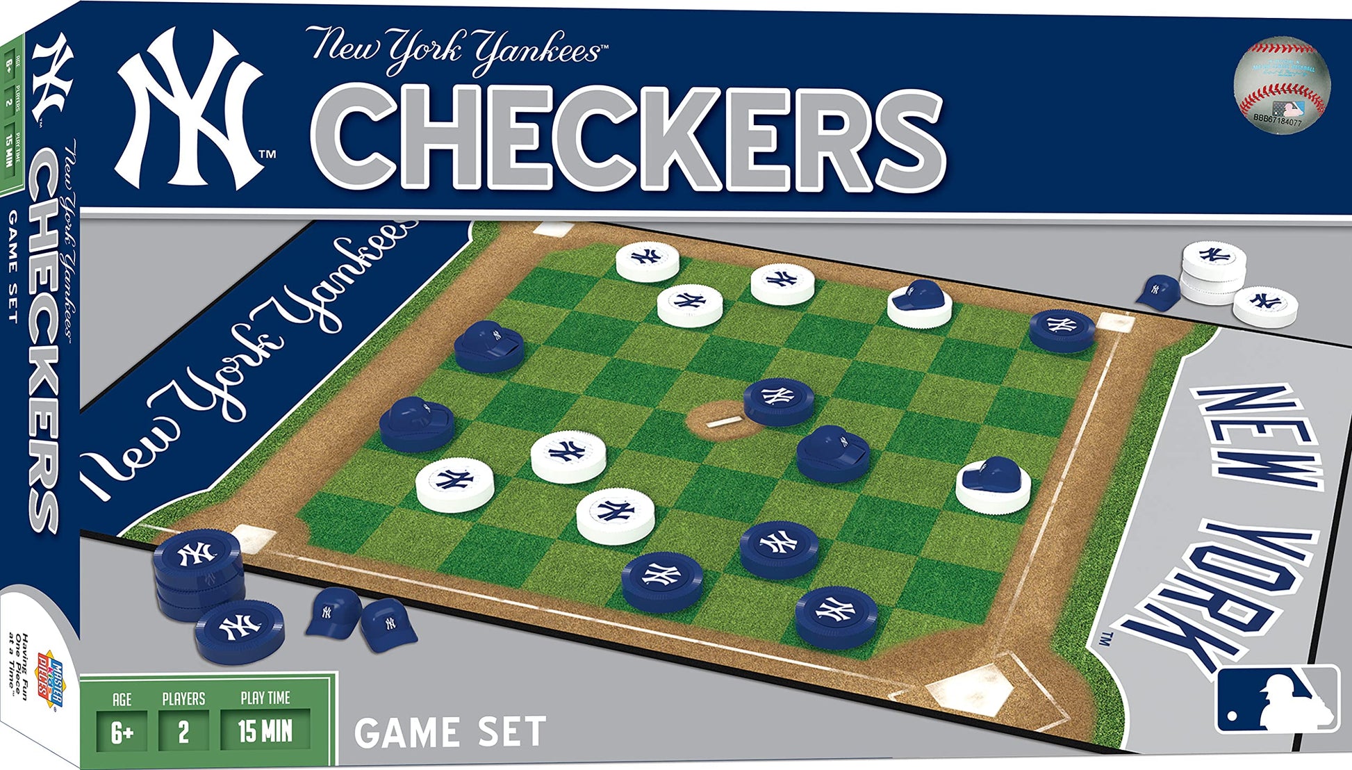 Masterpieces MLB New York Yankees Checkers Board Game, 13 x 21
