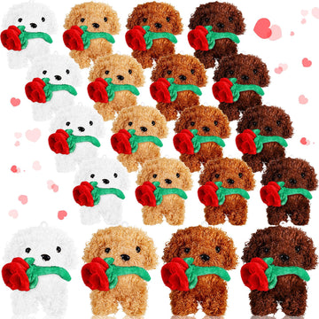 Liliful 20 Pcs Valentine'S Day Plush Gift Animals Small Stuffed Plush Animals Bulk For Birthday Valentine Party Favors(Classic C