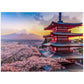 Mypuzzle Beautiful View Of Mount Fuji And Chureito Pagoda At Sunset - Premium 1000 Piece Jigsaw Puzzle For Adults