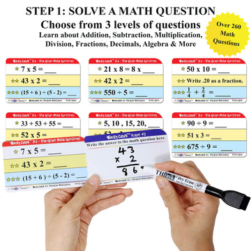 Think2Master Wacky Cards 3rd - 5th Grade. Math Card Game for Families & Classroom. Make Hilarious Sentences While Practicing Mat