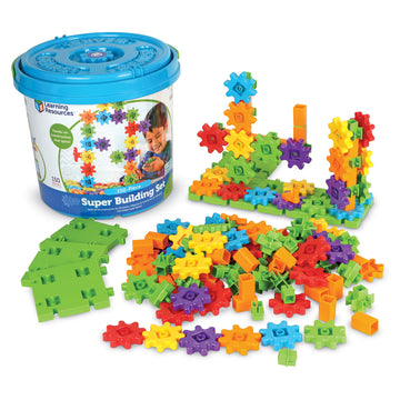 Learning Resources Gears! Gears! Gears! Super Building Toy Set, Stem Toys, Construction Toys, Gears For Kids, 150 Pieces, Ages 3