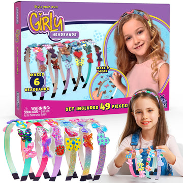 PURPLE LADYBUg Headband Making Kit - great gifts for girls 8-12 Years Old & girls Toys Age 6-8 - Arts and crafts for Kids Ages 8