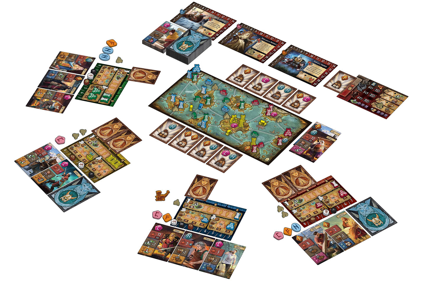 Gamelyn Game Tiny Epic Vikings Fast Playing 1-4 Players First Tri-Foldable Strategy War Board Games for mature-themed  Wooden Components  with Settlers  Boats  & Temples | Collect Rune Stone SeVictory