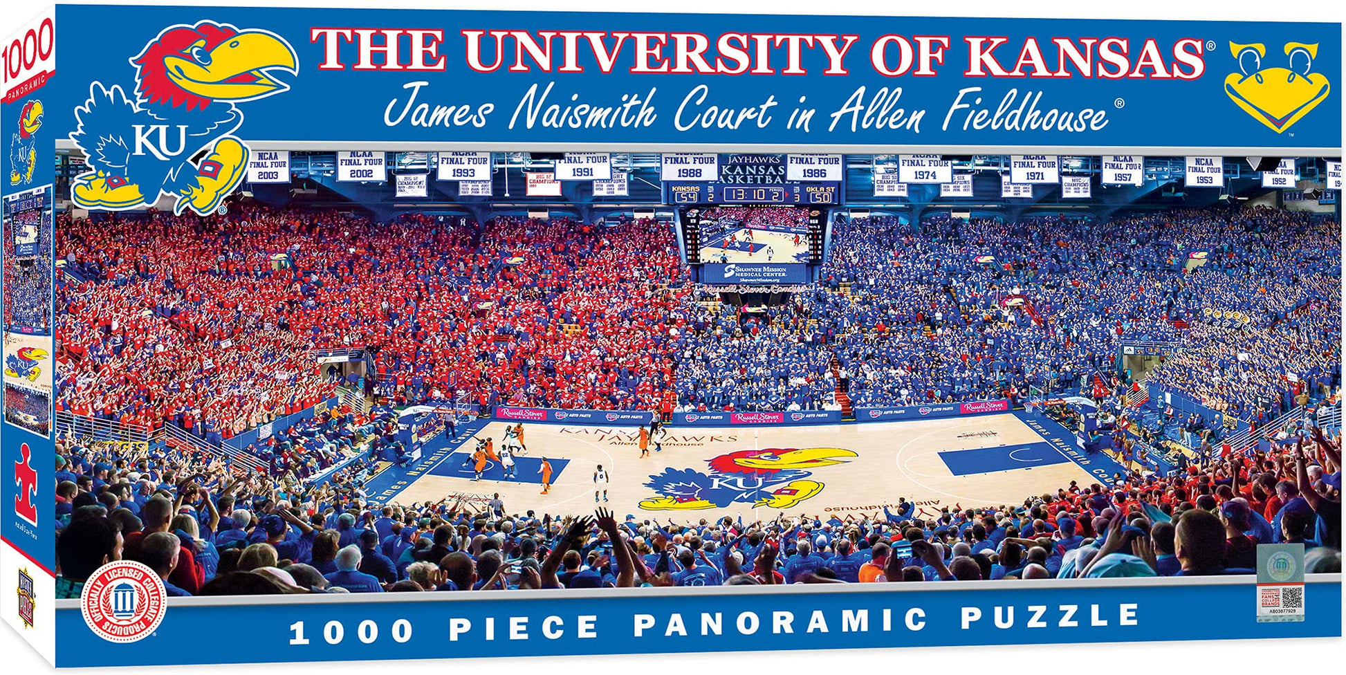 MasterPieces 1000 Piece Sports Jigsaw Puzzle - NCAA Kansas Jayhawks Basketball Panoramic - 13x39