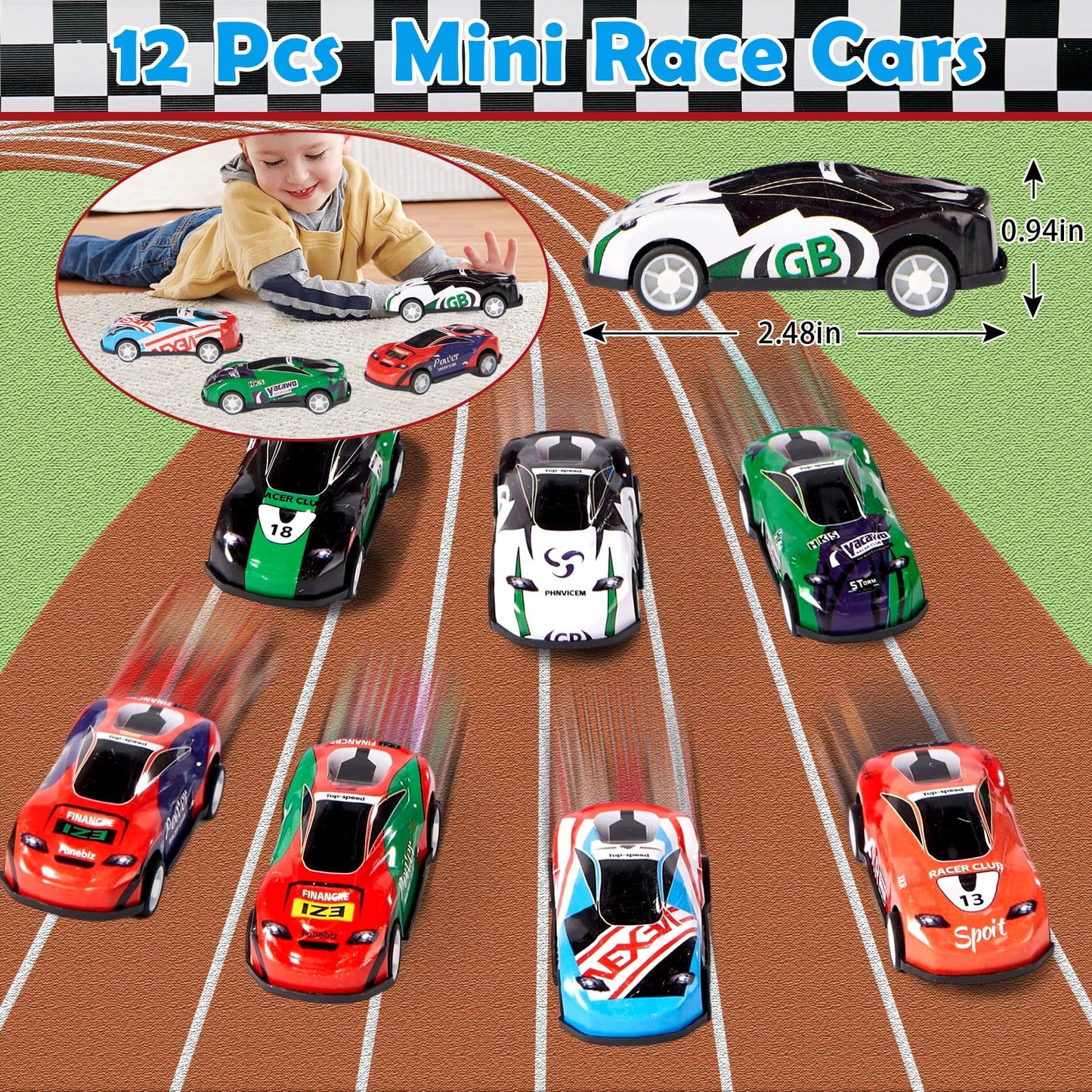 Vanblue Race Car Party Favors Hot Car Themed Birthday Party Decoration Racing Party Supplies Mini Vehicles Toy Gift for Boy Kids