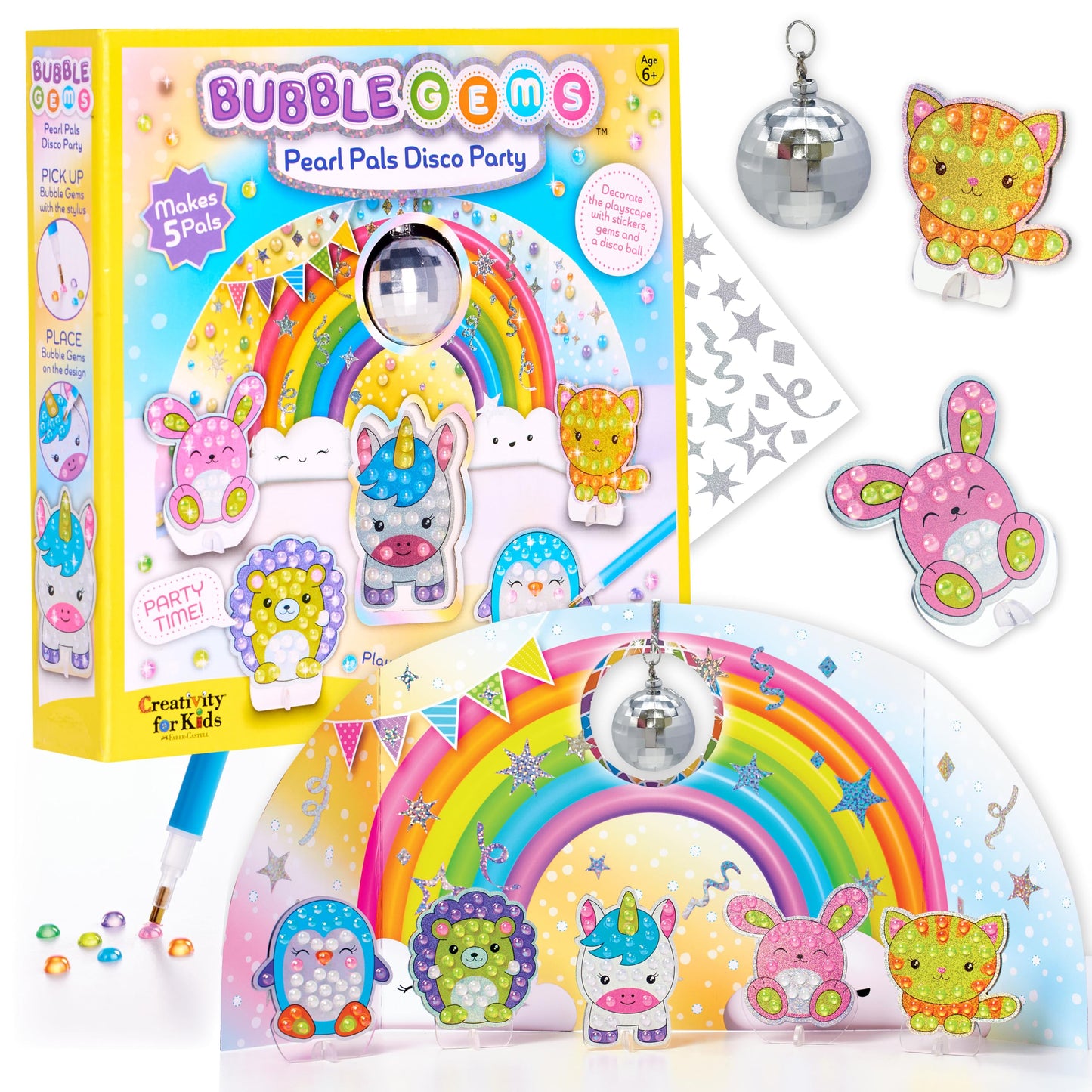 Creativity for Kids Bubble Gem Art: Pearl Pals, Disco Party Craft Kits, Arts and Crafts for Kids, Kids Toys and Unicorn Gifts fo