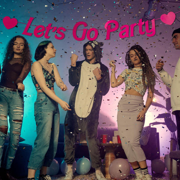 HOUSE OF PARTY Lets Go Party Banner - 5 Ft | Pink Glitter Bachelorette Party for Decoration | Girls Banner for Photo Props, Bir