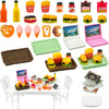 30 Pcs Miniature Food Drinks Laptop Computer Books Toys Dollhouse Miniature Furniture Plastic Table Fits Accessories Scale Dollh
