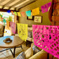 Day of The Dead Mexican Party Decorations - Dia de Los Muertos Papel Picado Tissue Paper Banner Set (12.5 Ft x 4, 50 Ft Total) H