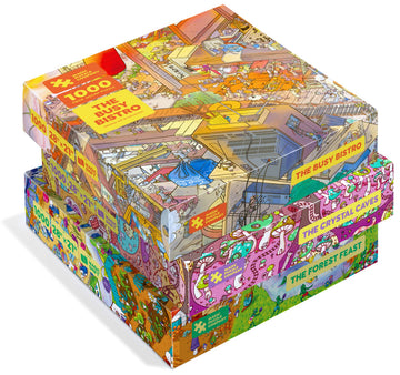 Magic Puzzles 3-Pack  Series Two  The Busy Bistro  The Crystal Caves  & The Forest Feast  1000 Piece Jigsaw Puzzles from The Magic Puzzle Company