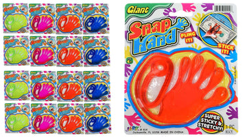 Ja-Ru Snap Hand-Jumbo Sticky Hands Toy (12 Packs Assorted). Large Stretchy Sticky Hands Toy For Kids. Party Favors, Classroom Prizes, Birthday Gifts Easter Day Goodie Bags Stuffers Bulk 414-12S
