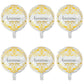 6 Pcs Anniversary Mylar Balloons Round Foil Helium Balloon Happy Birthday Party Decorations Supplies 18 Inch