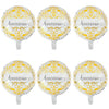 6 Pcs Anniversary Mylar Balloons Round Foil Helium Balloon Happy Birthday Party Decorations Supplies 18 Inch