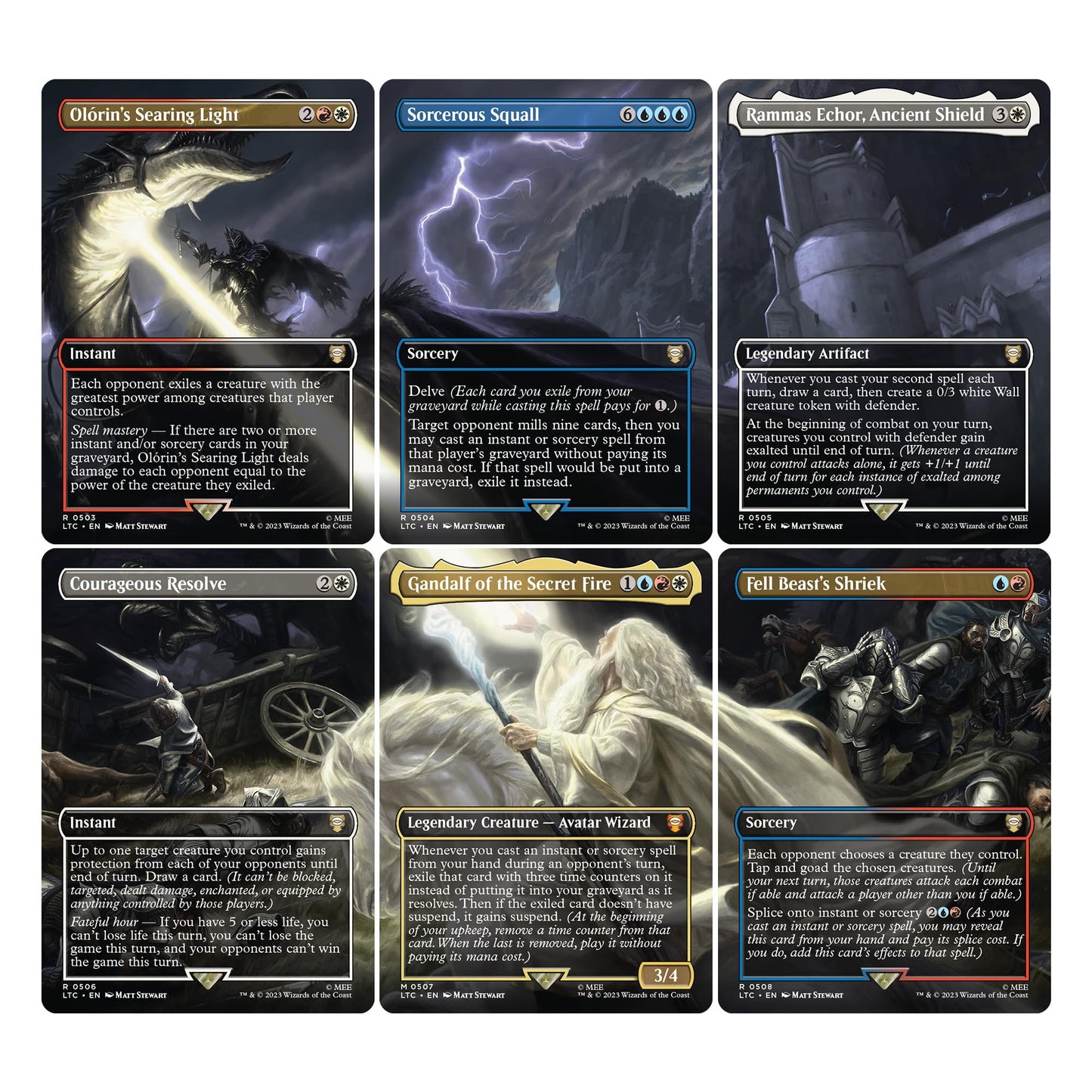 Magic The Gathering Scene Box - Gandalf in Pelennor Fields, 6 Scene Cards, 6 Art Cards, 3 Set Boosters, Multicolor, Model D34850000