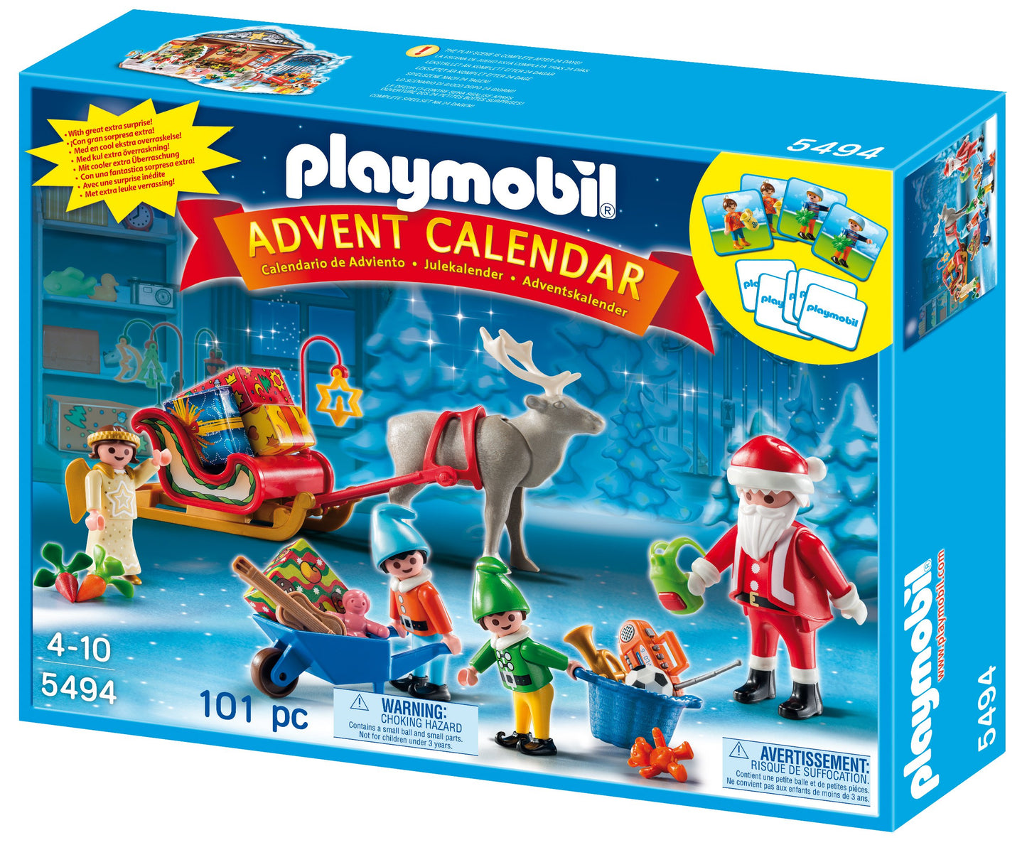 Playmobil Santa's Workshop Advent Calendar - Model 5494, Fun Holiday Playset for Kids