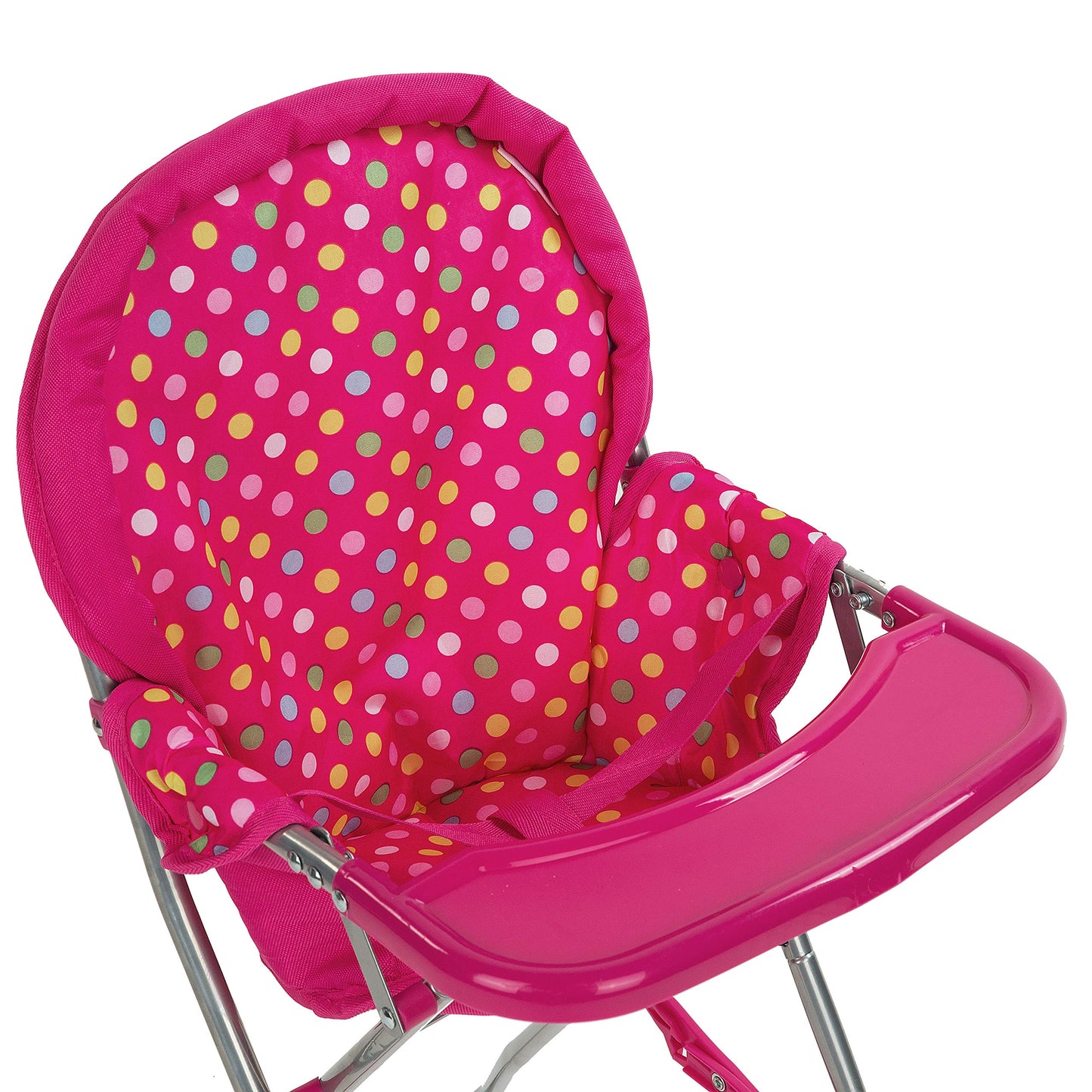 Fash N Kolor Baby Doll High Chair, Fits 18 Inch Baby Dolls, Pink Color Toys High Chair For Dolls