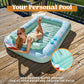 Sloosh Inflatable Tanning Pool Lounger Float,85' X 57' Extra Large Pool Floats Adult With Pillow,4 In 1 Suntan Tub Raft Floatie,Sunbathing Bed Lounge Blow Up Ball Pit Party Gifts,Xl-Cyan White