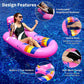 SEETOHOME 2 Pack Pool Floats mature-themed Heavy Duty-mature-themed Pool Float Lounger with Cup Holders  Backrest & Footrest Pool Lounge Float Pool Floaties Rafts for Beach Lake Party(Light Blue-Pink)