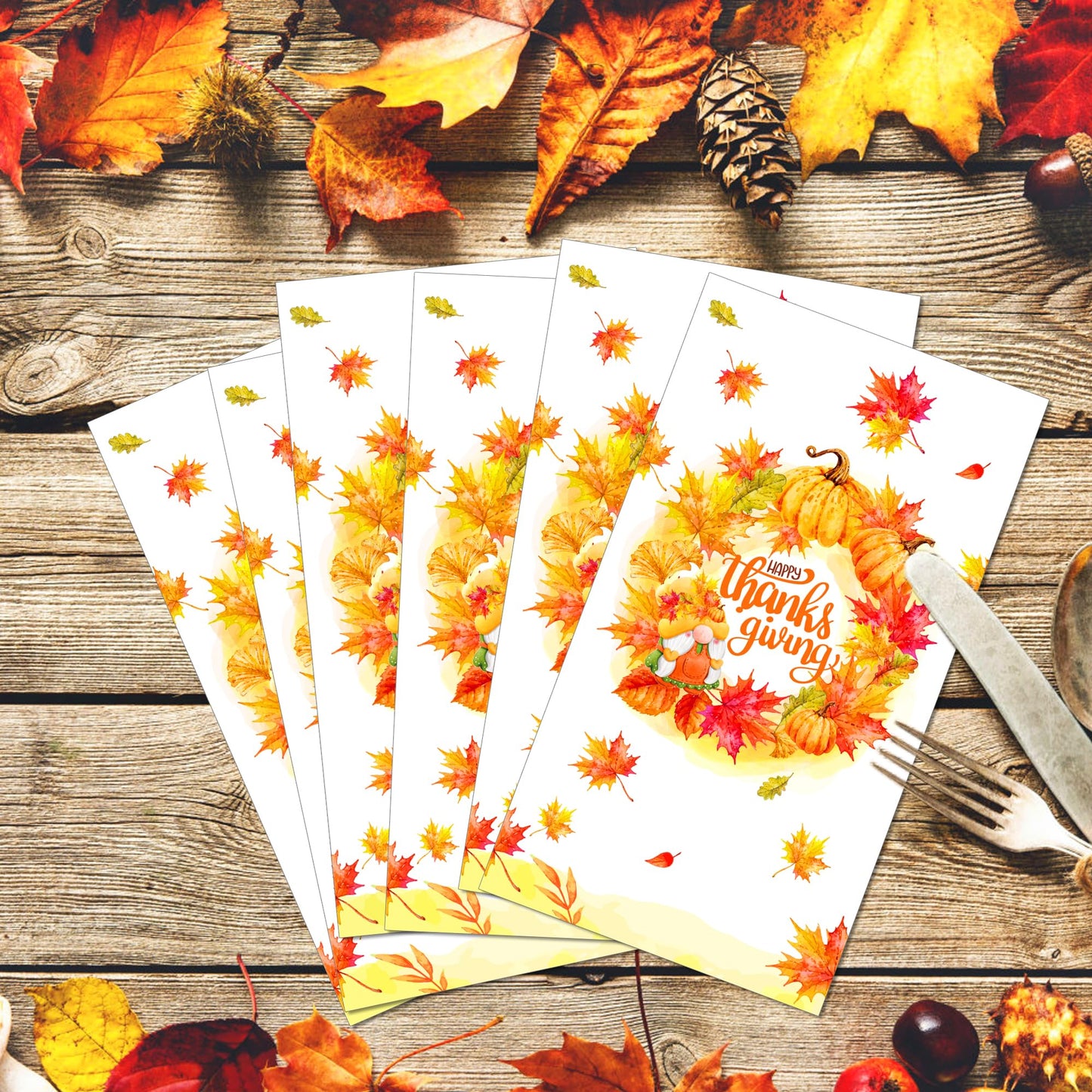 Thanksgiving Pumpkin Disposable Paper Napkins with Pumpkin Maple Leaf & Thankful Design, Thankful Hand Paper Towels for Thanksgi