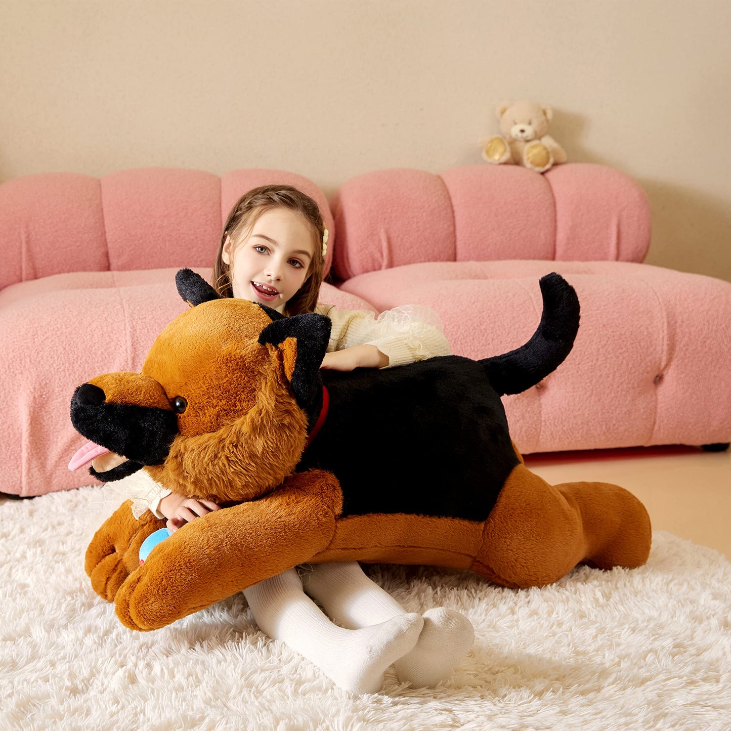 Tumyay Giant German Shepherd Dog Stuffed Animal Plush Soft Toy,30'' Large Cuddly Puppy Toys Jumbo Cute Big Size Huge Plushy Plus