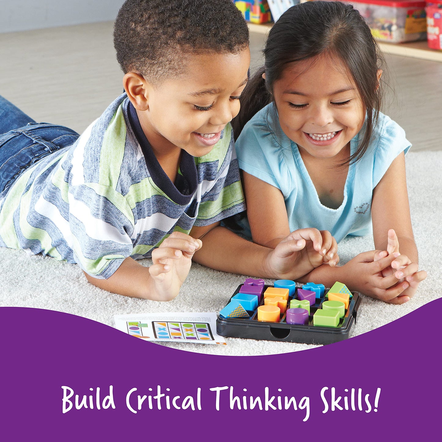Learning Resources Mental Blox Go!, STEM, 30 Portable Problem Solving and Imaginative Games & Puzzles, Ages 5+, multi-color