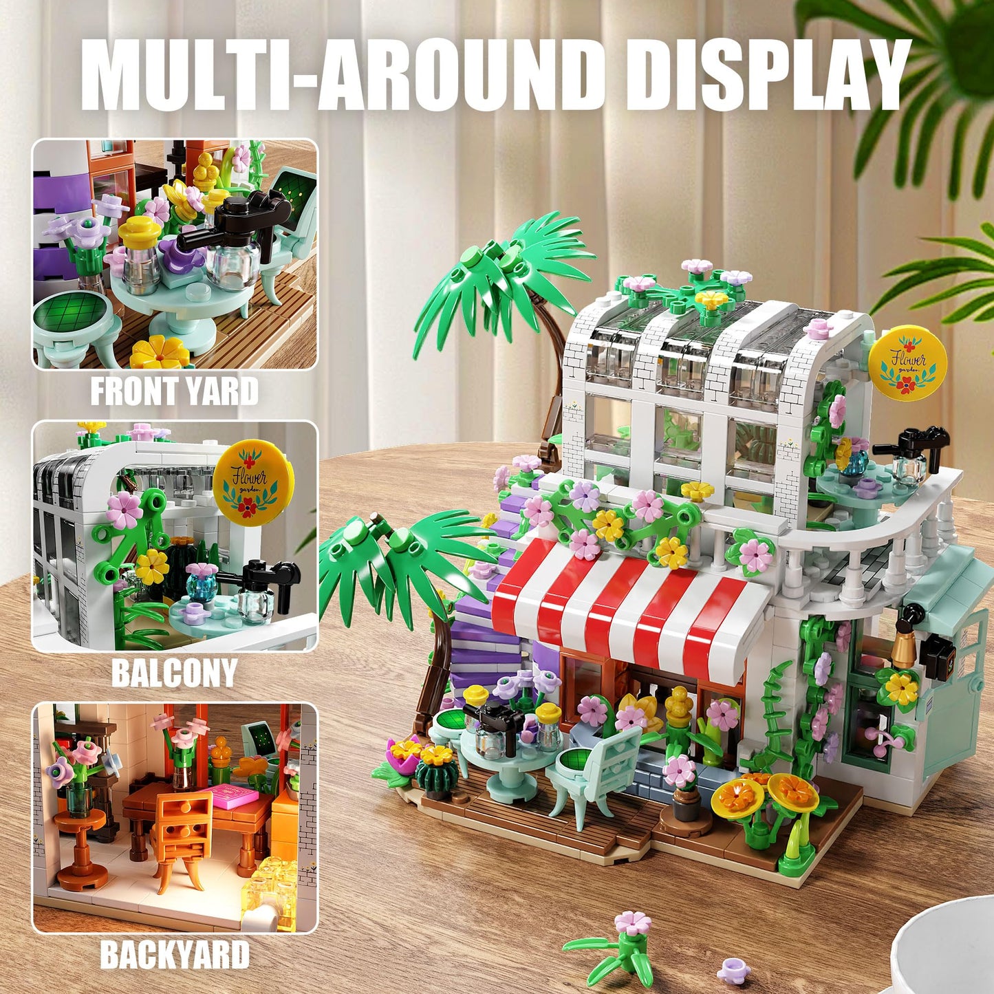 Tycole Flower House Building Set,Garden House Building Toy With Led Light,Romantic Greenhouse Model,Christmas Birthday Gift For