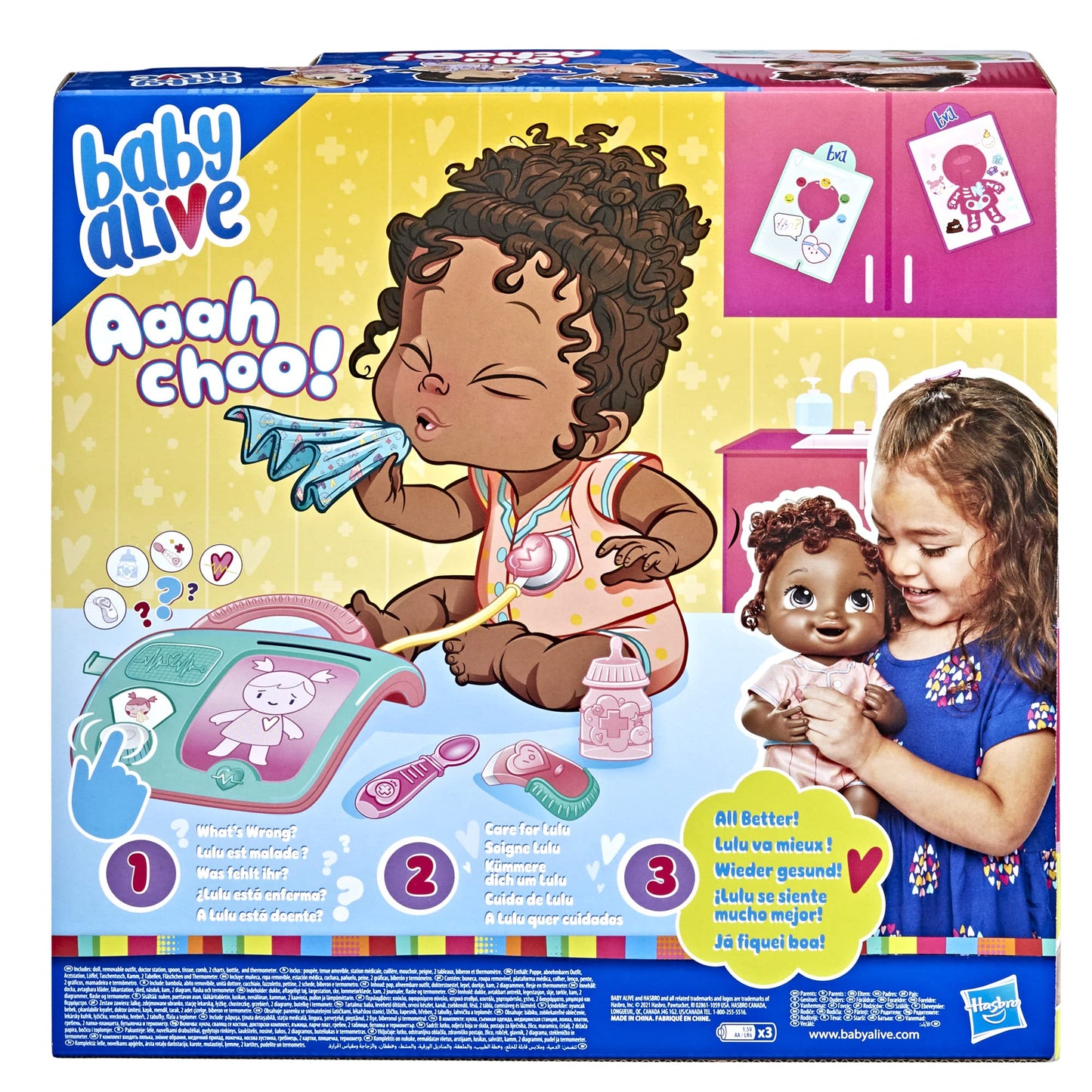 Baby Alive Lulu Achoo Doll, 12-Inch Interactive Doctor Play Toy with Lights, Sounds, Movements and Tools, Kids Ages 3 and Up