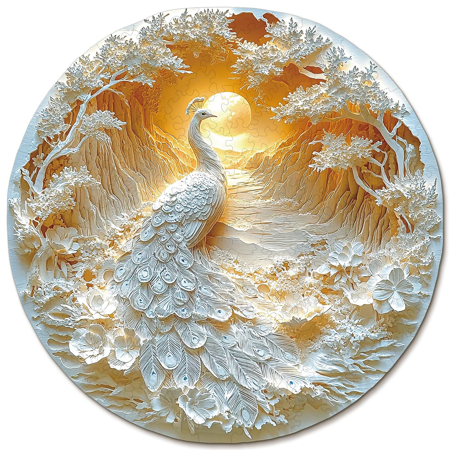 KAAYEE Wooden Puzzles for mature-themeds  3D Visual Effect Beautiful Peacock Wooden Jigsaw Puzzle Unique Shape Wood Puzzle mature-themed  Birthday Gifts for Puzzle Lovers Family Games (M-11.3 * 11.3 in-200pcs)