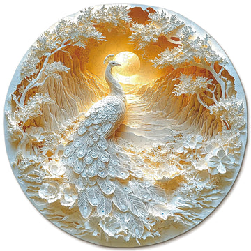 KAAYEE Wooden Puzzles for mature-themeds  3D Visual Effect Beautiful Peacock Wooden Jigsaw Puzzle Unique Shape Wood Puzzle mature-themed  Birthday Gifts for Puzzle Lovers Family Games (S-8.4 * 8.4 in-100pcs)