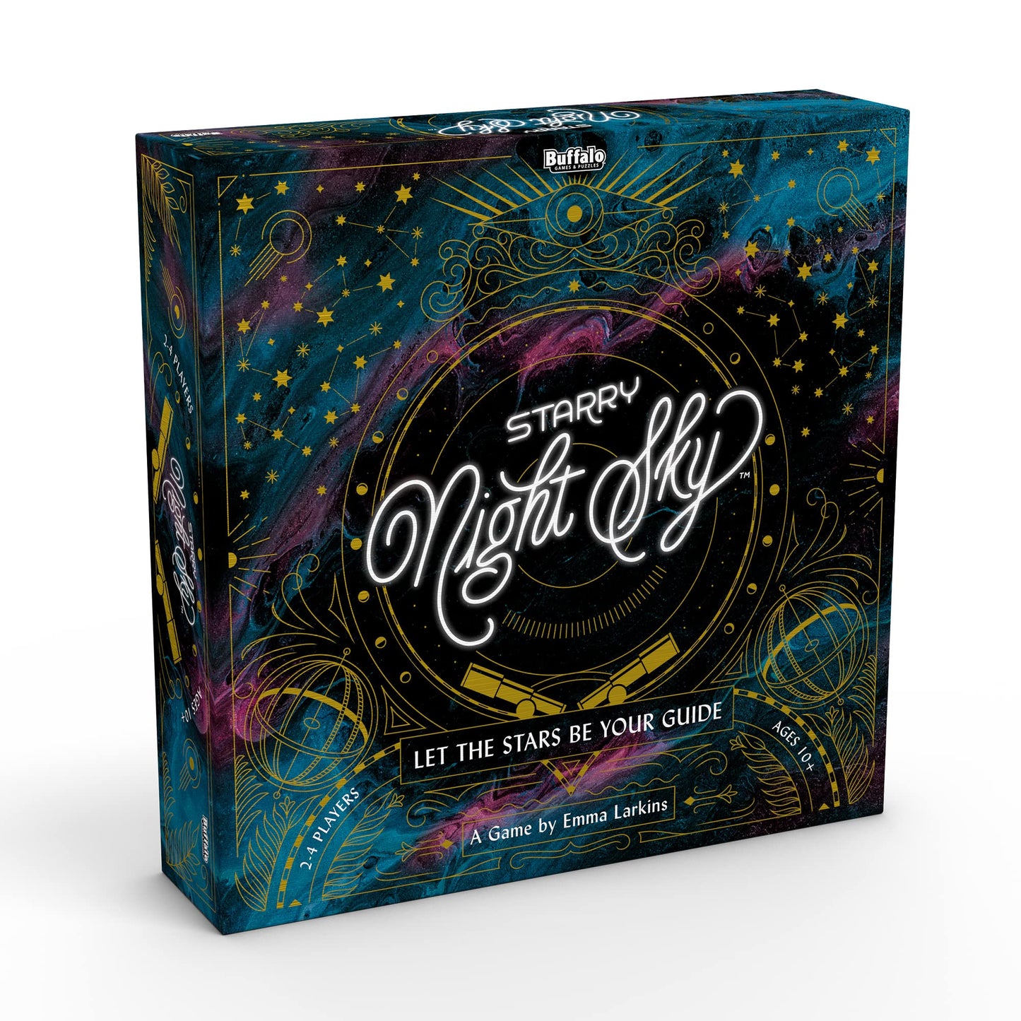 Buffalo Games Starry Night Sky Game - Competitive Sky Mapping - Cardboard - Model 414 - Goal Track Oriented Point System