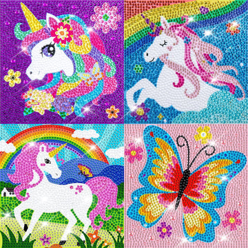 Qeuoyss 5D Diamond Art Kits For Kids Beginners Easy Kits Arts And Crafts For Kids Ages 8-12 Diamond Art Craft Set For Home Wall